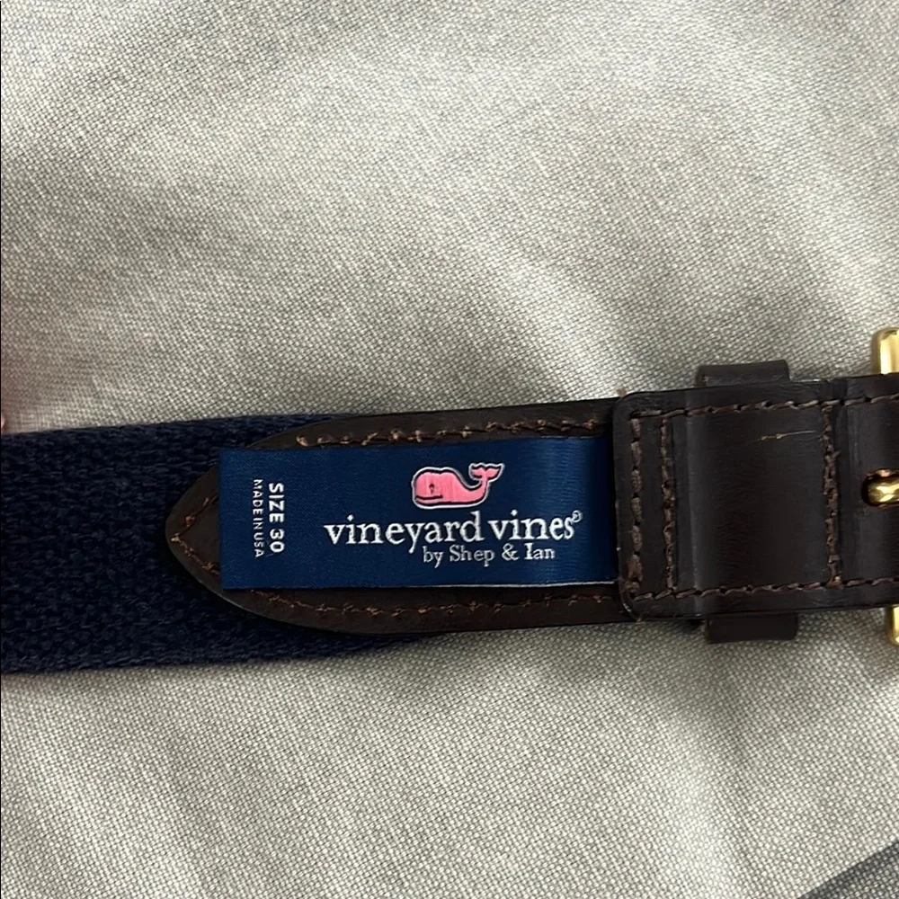 Vineyard Vines Boy’s Green and Navy Fish Canvas Club Belt